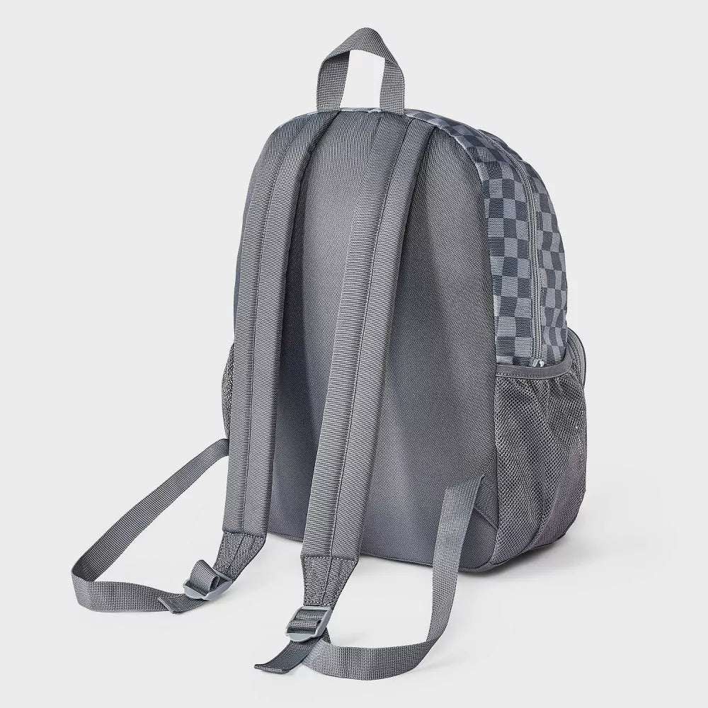 Kids Checker Pattern School Backpack