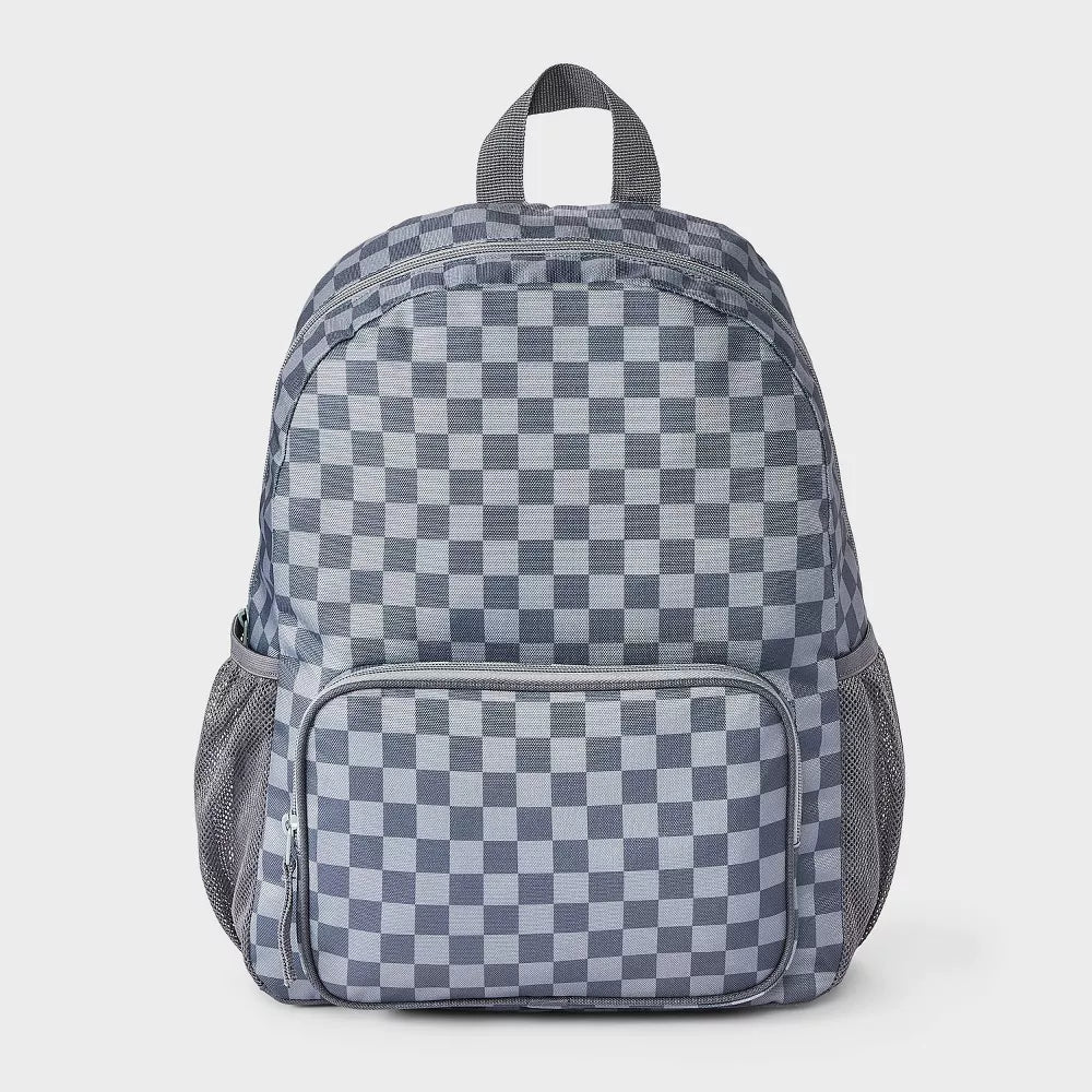 Kids Checker Pattern School Backpack